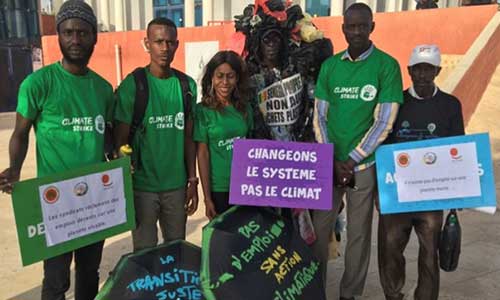 Miembros CNTS y jóvenes en huelga #ClimateStrike